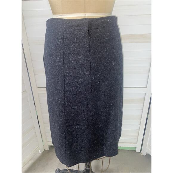 Women’s Zanella Charcoal Gray Tweed Wool Midi Skirt Size 6 Lined Made In Italy - Picture 3 of 9